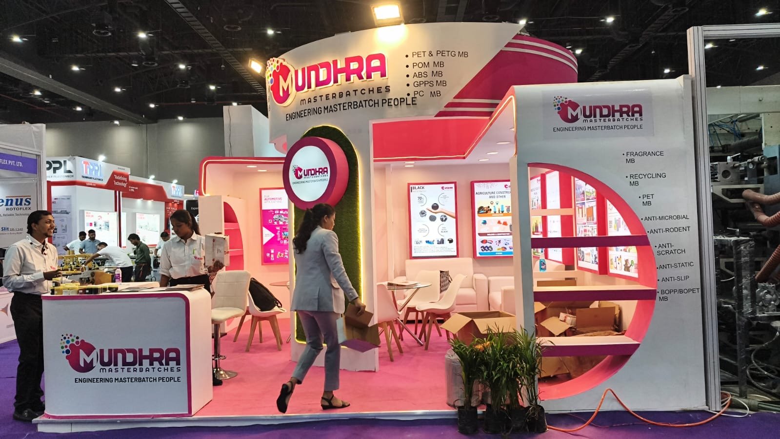 Branded exhibition booth at a trade show