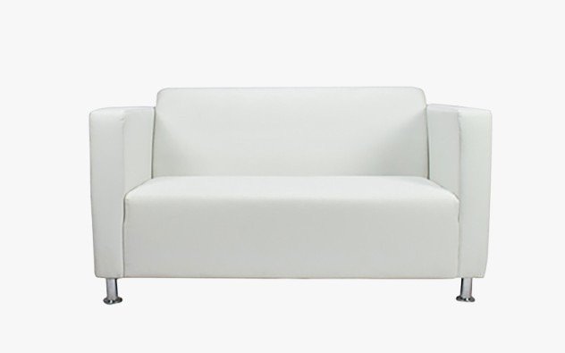 White Two-Seater Sofa available for event furniture rental in Hyderabad